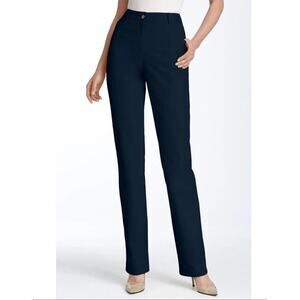 St. John Collection Twill Straight Leg Pant Size 6 Navy